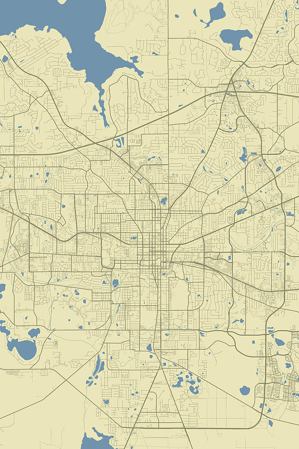 Tallahassee Florida USA Classic Map Digital Art by Jurq Studio - Fine ...