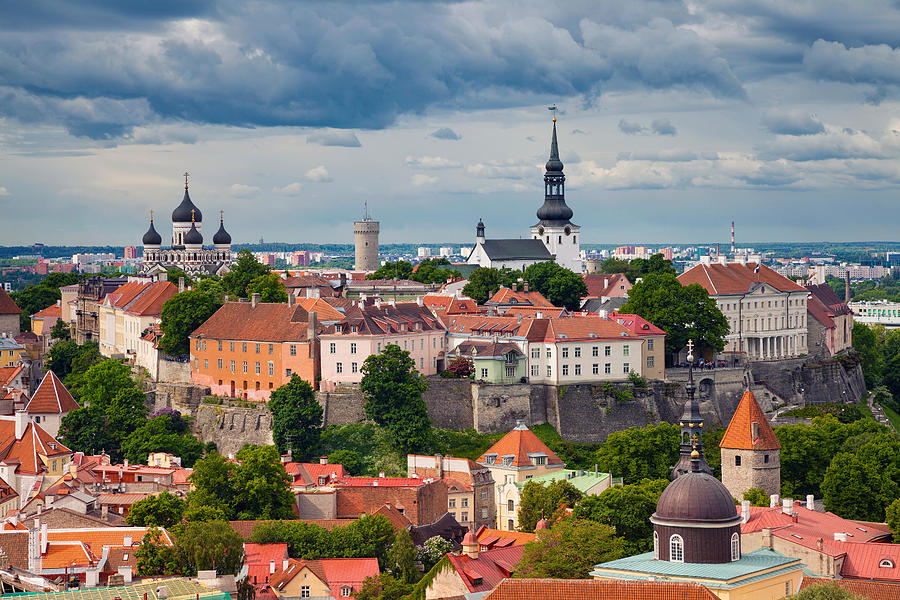 Architecture Photograph - Tallinn. Aerial Image Of Old Town by Rudi1976