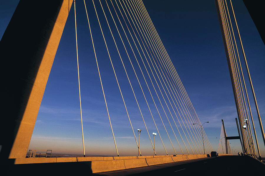 Talmadge Bridge At Sunrise, Savannah Photograph by Juan Silva