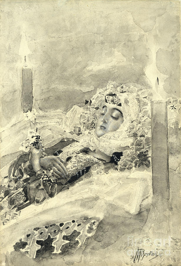Tamara In The Coffin. Illustration Drawing by Heritage Images