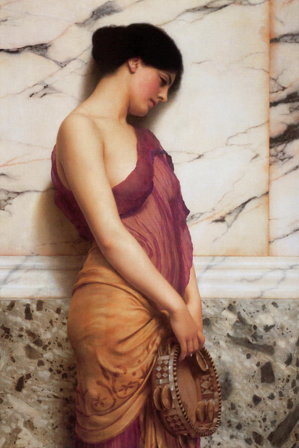 Tambourine Girl Painting by John William Godward Tambourine Girl Painting by John William Godward