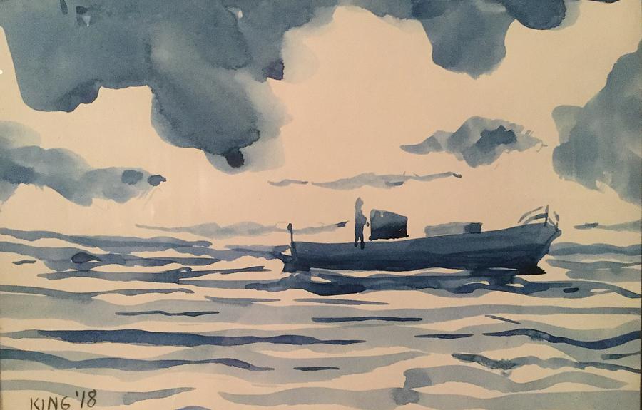 Tampa Bay Fishing Boat Painting by Mike King