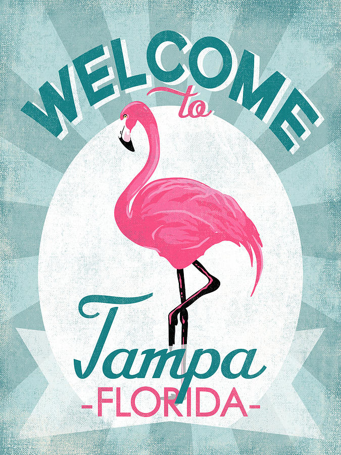 Tampa Digital Art - Tampa Florida Pink Flamingo by Flo Karp