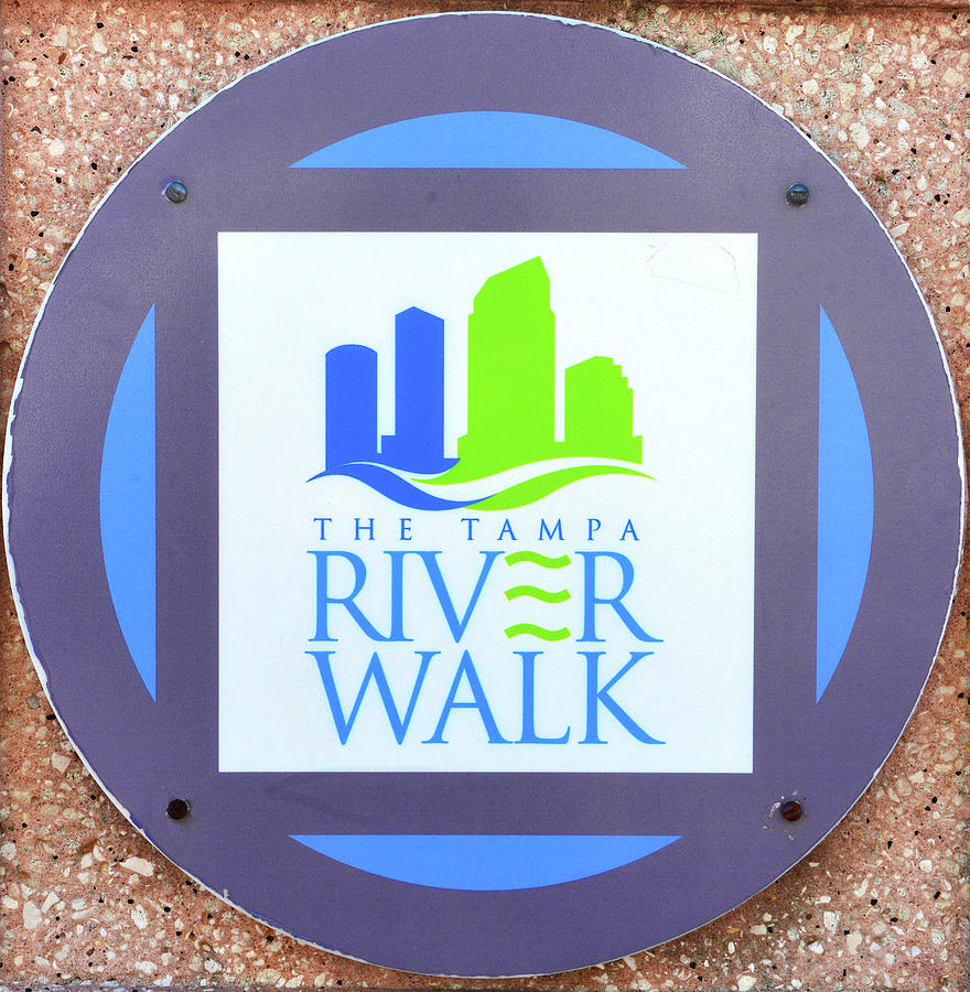 Tampa Riverwalk emblem sign Photograph by David Lee Thompson