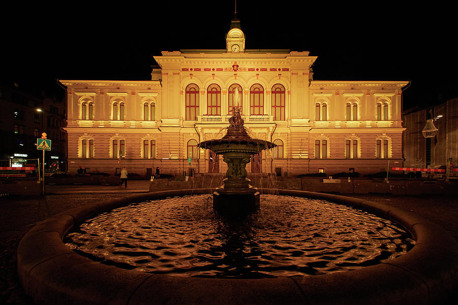 Tampere Town Hall By Night Photograph