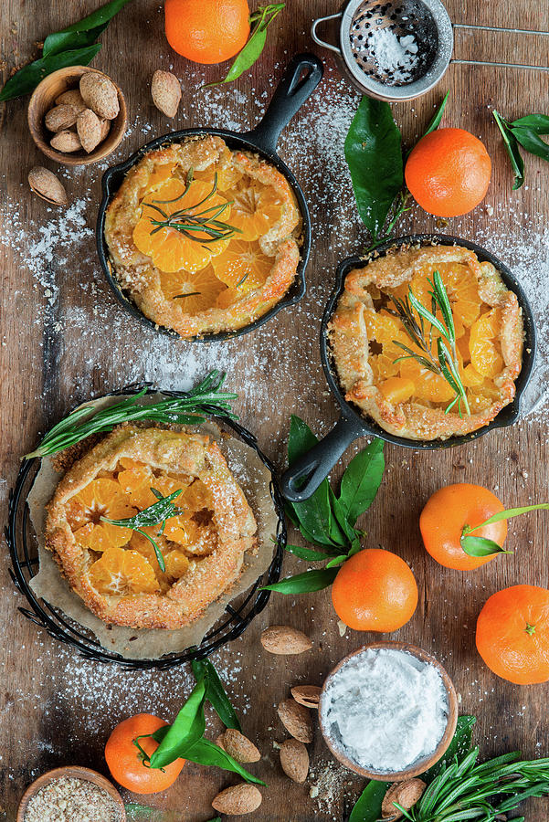Tangerine Almond Pies From Above Photograph by Irina Meliukh