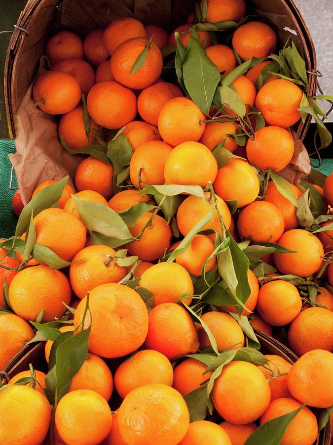 Tangerines At A Market Photograph by William Boch