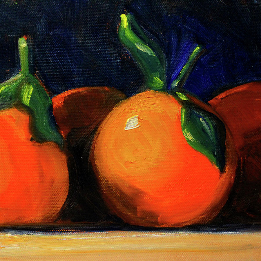 Tangerines Painting by Nancy Merkle