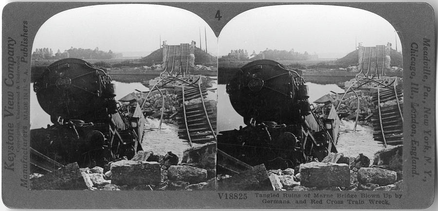 Tangled Ruins Of The Marne Bridge Photograph by The New York Historical Society