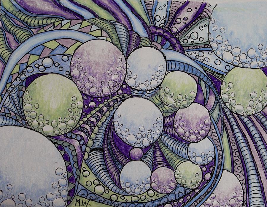 Tangled up in Spheres Drawing by Megan Walsh