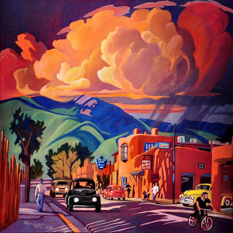 Santa Fe Painting - Taos Inn Monsoon by Art West