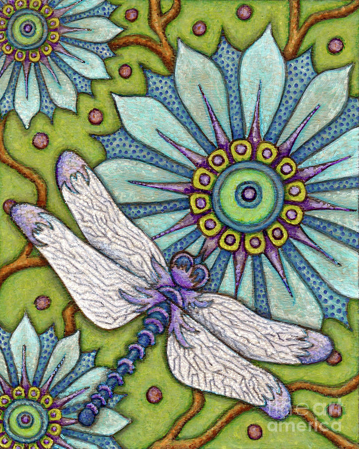 Nature Painting - Tapestry Dragonfly by Amy E Fraser