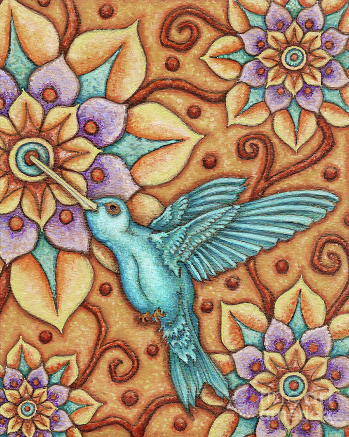 Tapestry Hummingbird Painting by Amy E Fraser