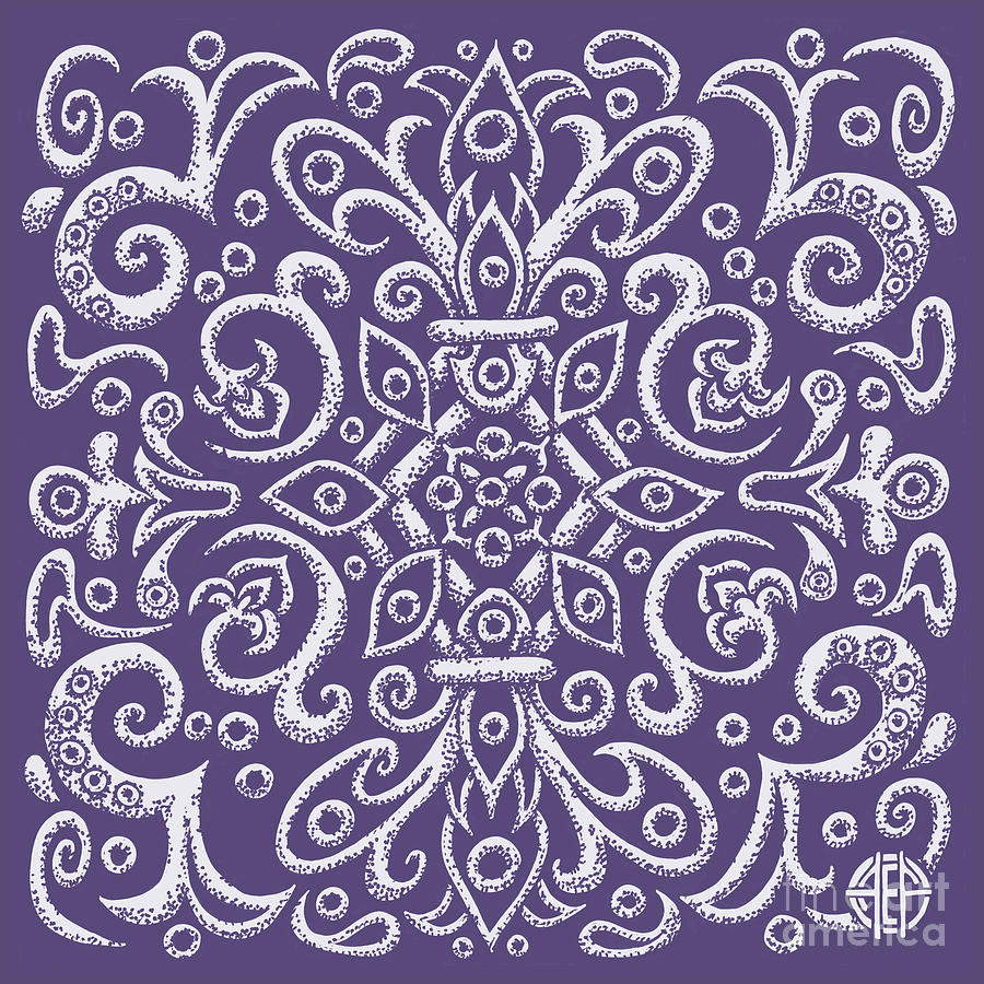 Tapestry Square 5 Mystical Purple Drawing by Amy E Fraser