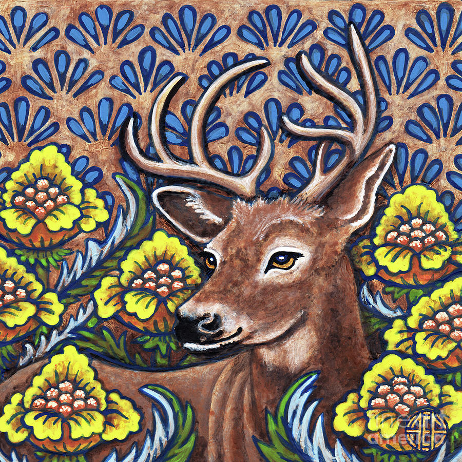 Tapestry Stag Painting by Amy E Fraser