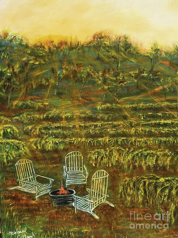 Taplin Road Vineyard Painting by Michael Silbaugh