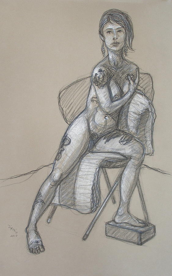 Tara Seated 4 Drawing by Donelli  DiMaria