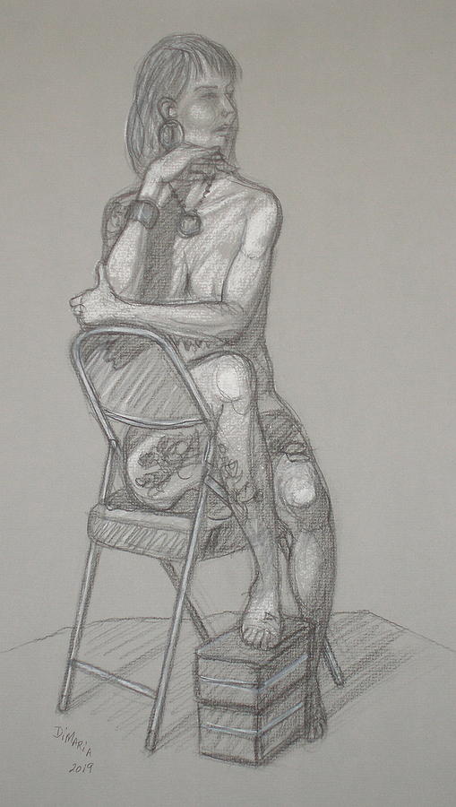 Tara Seated #5 Drawing by Donelli  DiMaria