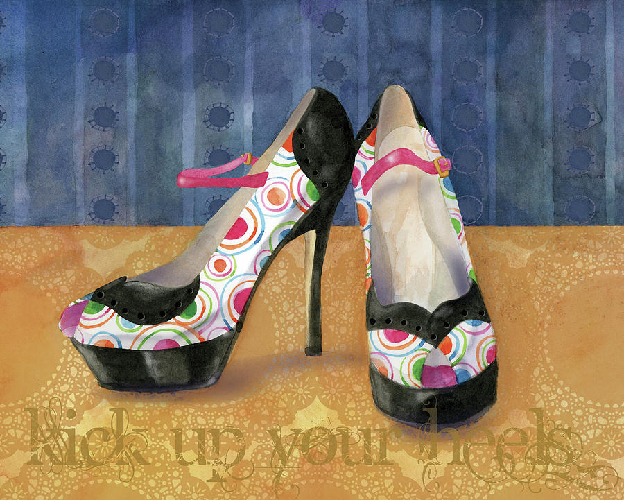Shoes Mixed Media - Target Platforms by Fiona Stokes-gilbert