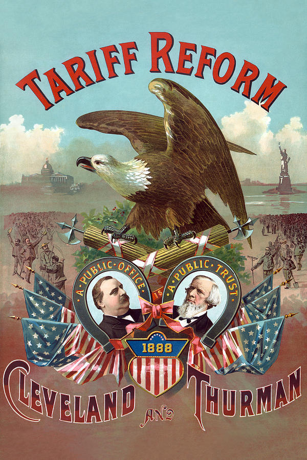 Eagle Painting - Tariff Reform. Cleveland and Thurman by S. Nagle & J. Hertgen