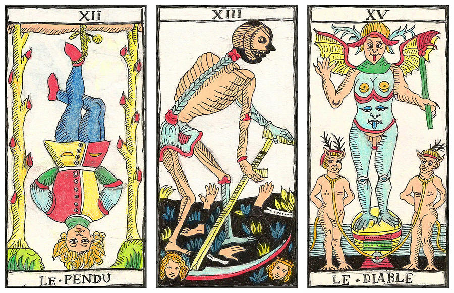 Tarot Drawing - Tarot Freedom by Massimo Pietrobon Tarot Drawing - Tarot Freedom by Massimo Pietrobon
