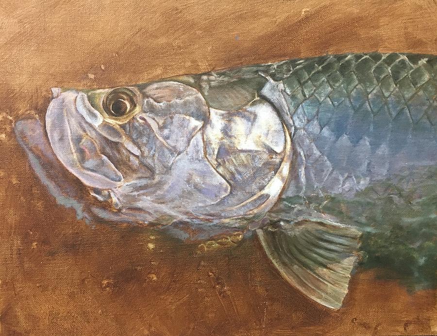 Tarpon on Umber Painting by Pam Talley