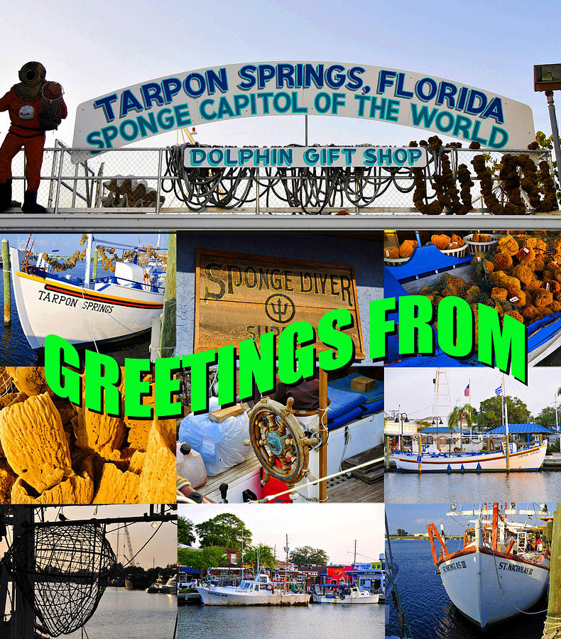 Tarpon Springs Florida custom card Photograph by David Lee Thompson