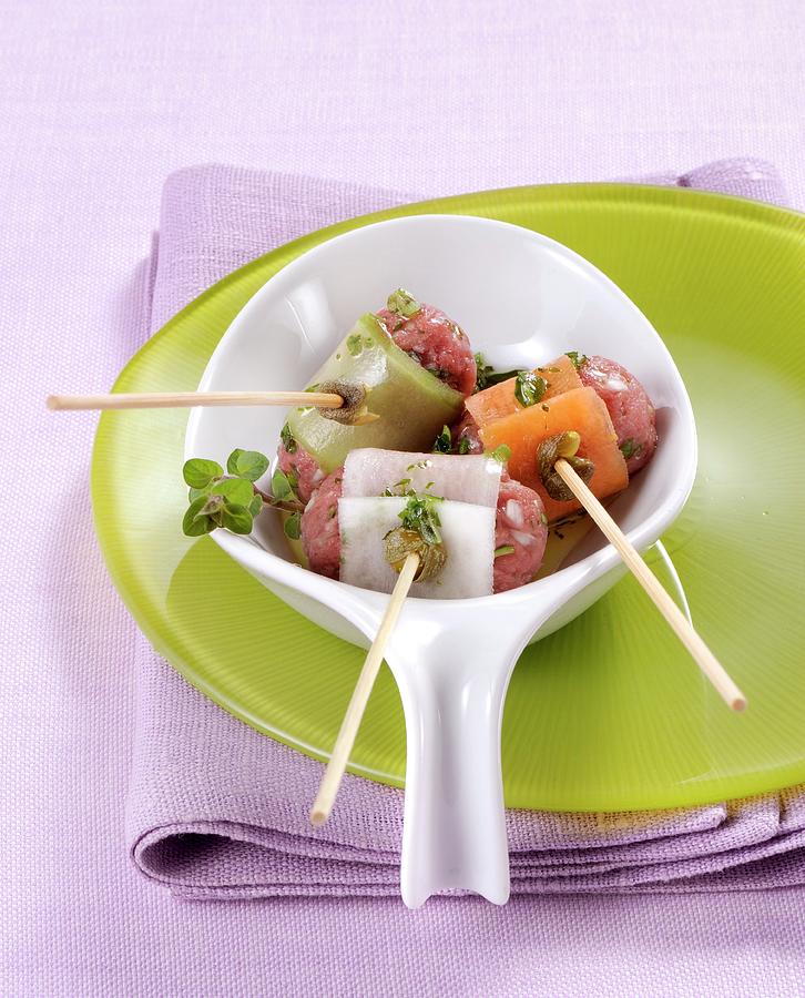 Tartare Skewers Photograph by Franco Pizzochero