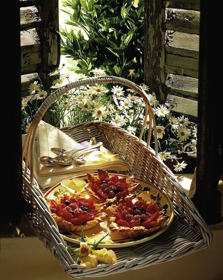 Tartelettes Aux Fruits Rouges Individual Summer Fruit Tarts Photograph