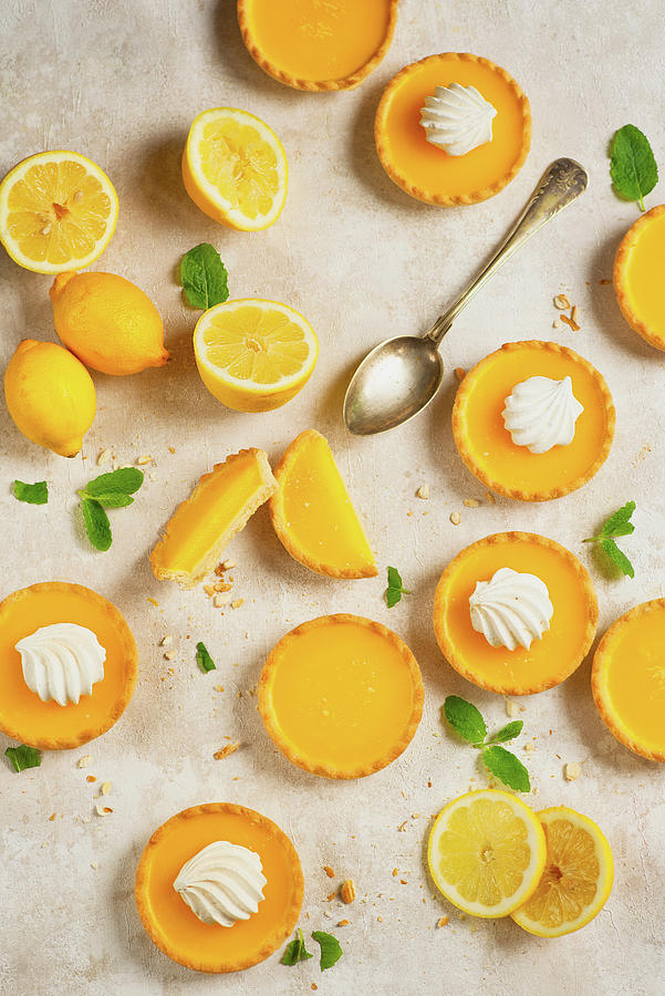 Tartlets With Lemon Curd And Meringues Photograph by Karolina Polkowska