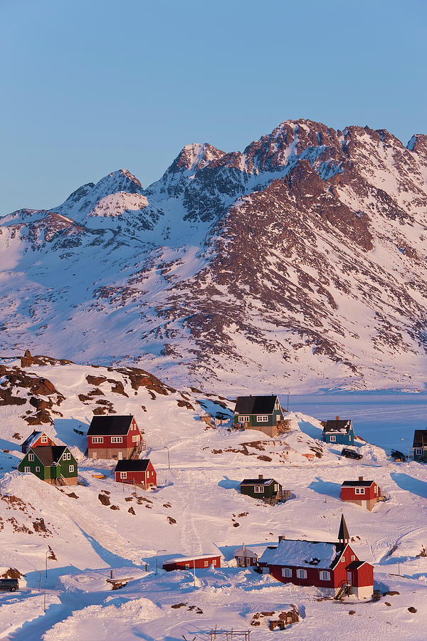 Tasiilaq, E. Greenland In Winter Photograph by Peter Adams