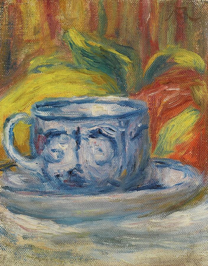 Tasse Et Fruits Painting by Pierre-auguste Renoir Tasse Et Fruits Painting by Pierre-auguste Renoir