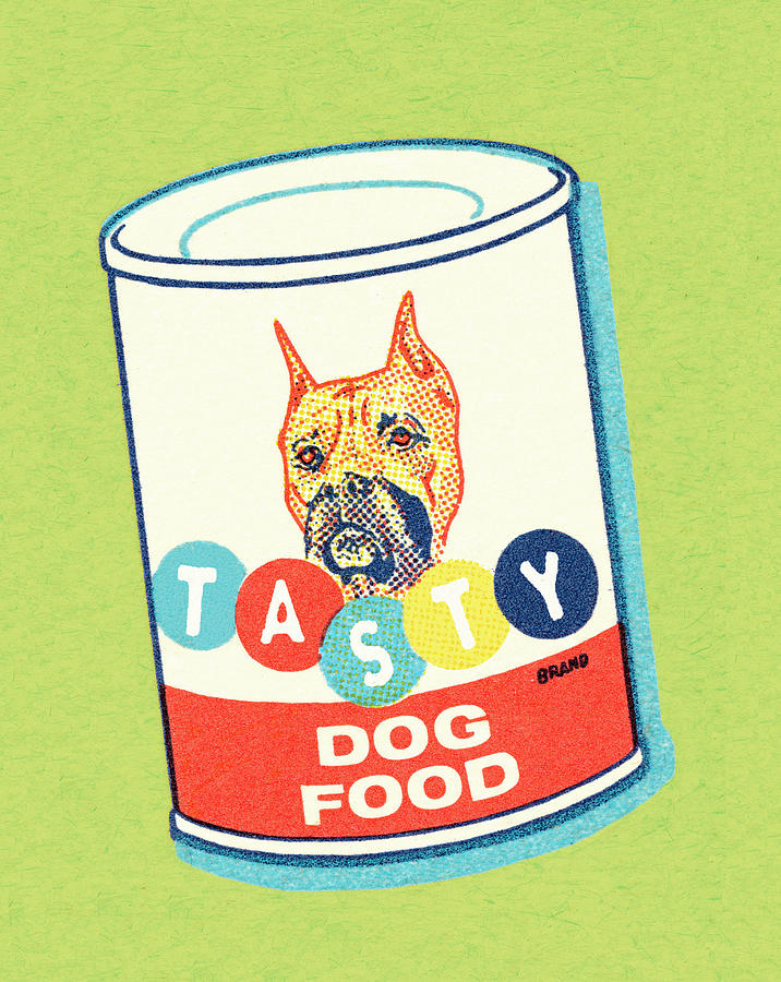 Vintage Drawing - Tasty dog food by CSA Images