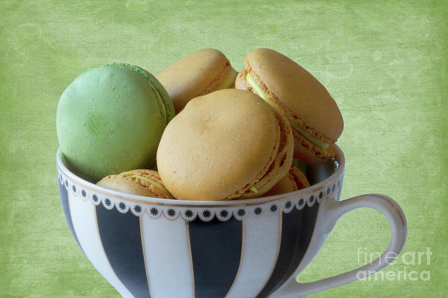 Cookie Mixed Media - Tasty Macarons in a Cup by Elisabeth Lucas