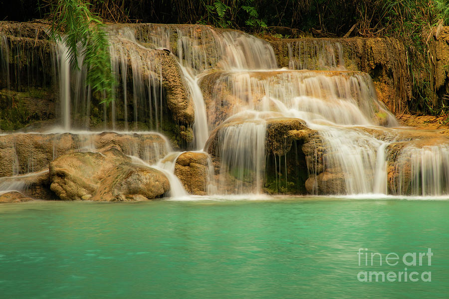 Tat Kuang Si Waterfalls and Pool Photograph by Bob Phillips