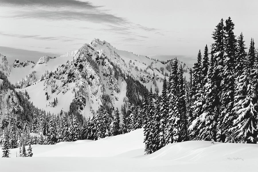 Cascade Mountains Photograph - Tatoosh Range Bw by Alan Majchrowicz