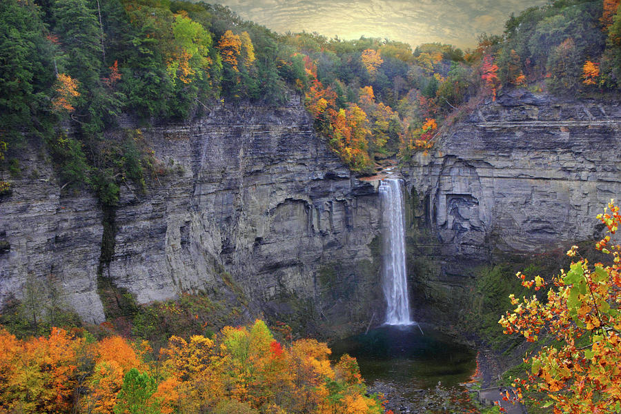 Taughannock Falls in Color Photograph by Jessica Jenney