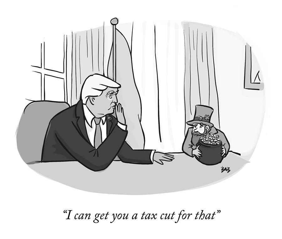 Tax Cut Drawing by Brooke Bourgeois