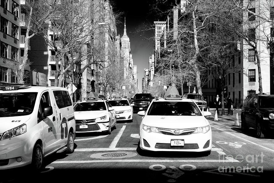 Taxis on 5th Avenue in New York City Photograph by John Rizzuto
