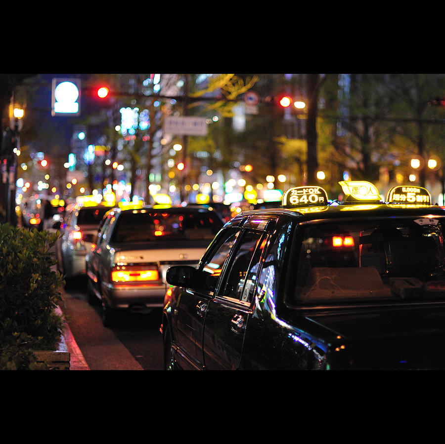 Taxis On Street At Night Photograph by Thank You For Choosing My Work. Taxis On Street At Night Photograph by Thank You For Choosing My Work.
