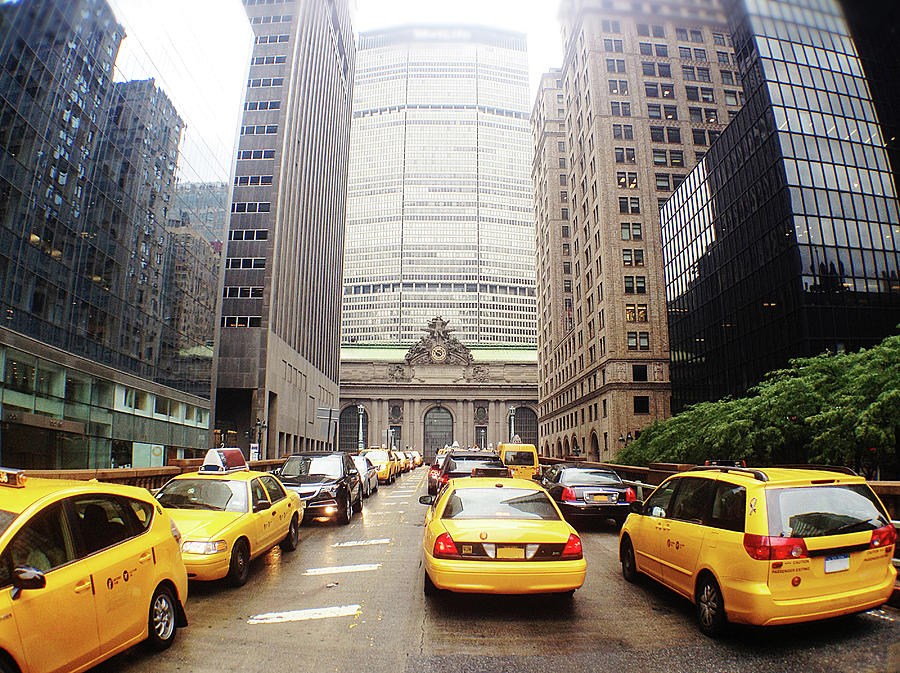 Taxis Outside Of Grand Central Station Photograph by ...