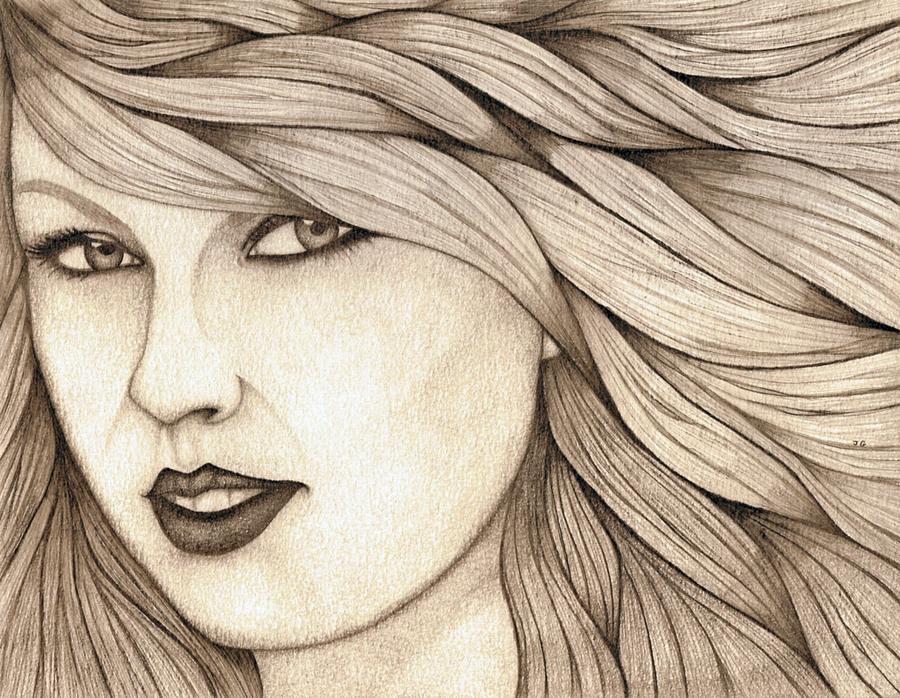 Taylor Swift Drawing - Taylor Swift by James Griffin