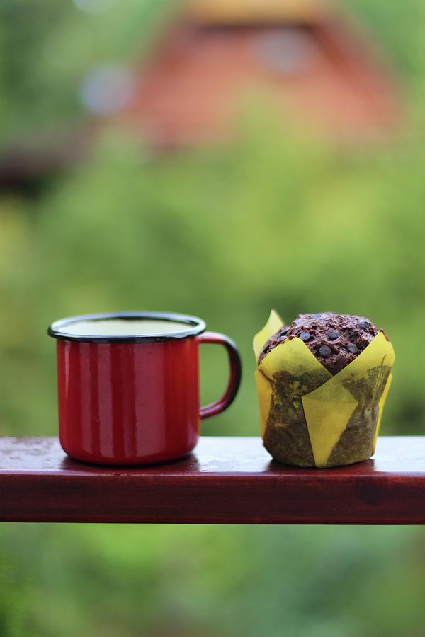 Tea And A Muffin In A Garden Photograph by Sylvia E.k Photography