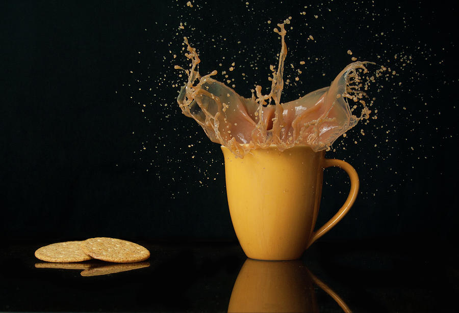 Tea And Biscuit Splash Photograph by Tom Cooke