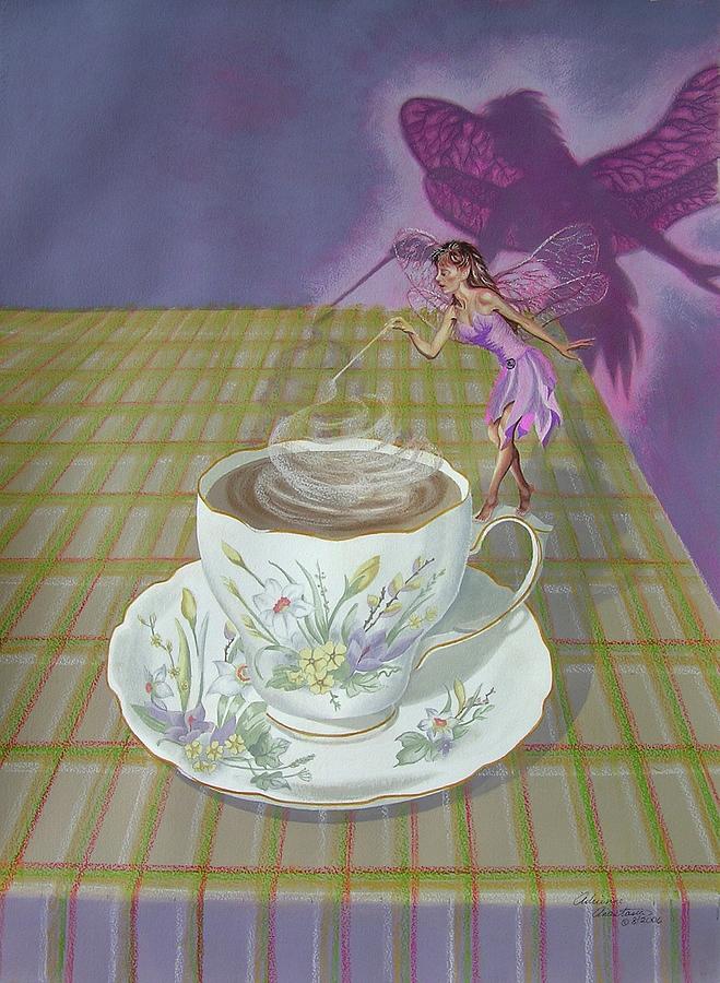 Tea Fairy Painting by Adrienne Dye