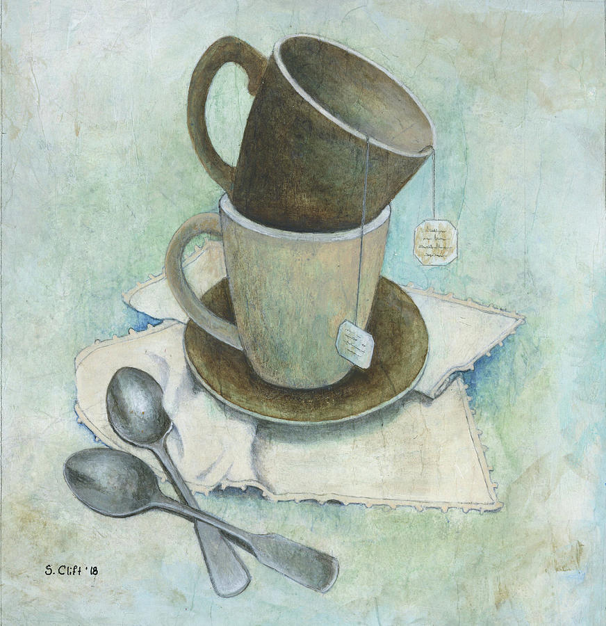 Tea for Two Mixed Media by Sandy Clift