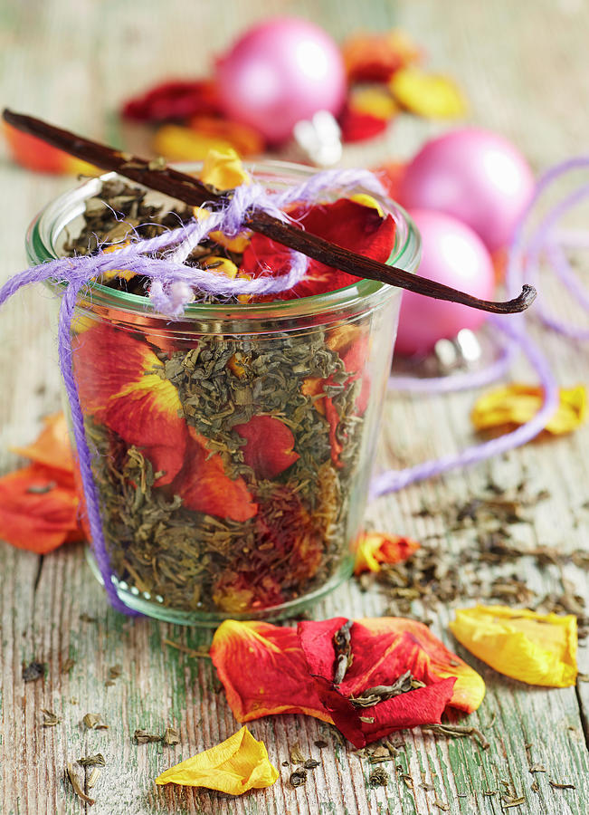 Tea Mixture In A Mason Jar Photograph by Teubner Foodfoto
