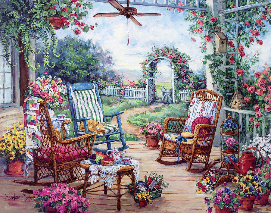 Rose Painting - Tea Party by Barbara Mock