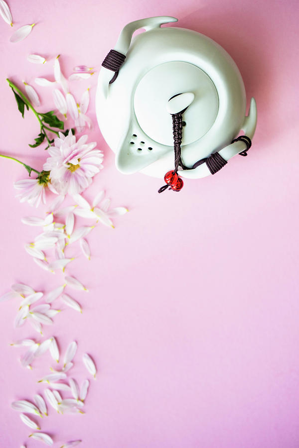 Tea Set With Cup And Teapot As A Tea Time Concept On Pink Background Photograph by Anna Bogush
