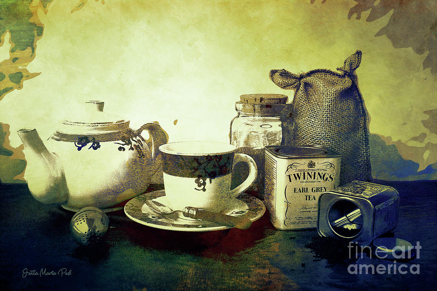 Tea Time Digital Art by Jutta Maria Pusl
